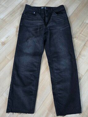 OAT New York Black Raw Hem Straight Leg Jeans 4/27